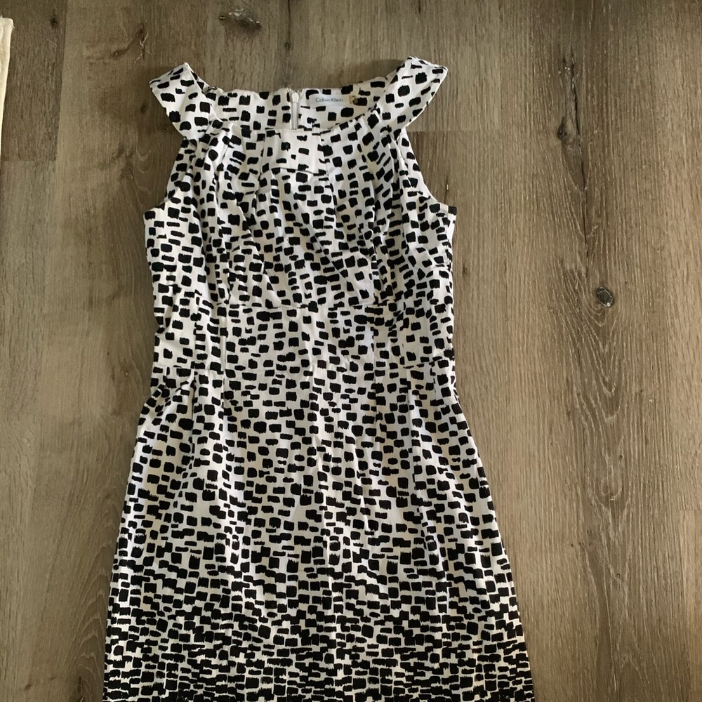 Calvin Klein Black White Dress 6